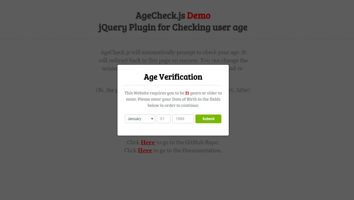 Plugin AgeCheck.js